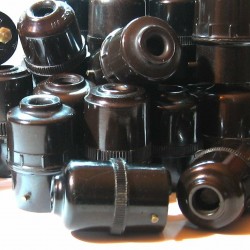 B22 Plug Bulb Socket Extension 5Amp Refurbished Brown Bakelite